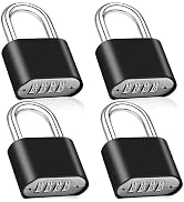4pcs Combination Lock, 4-Digit Heavy Duty Combo Lock, Combination Padlock Outdoor Waterproof Gate...