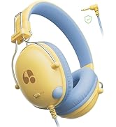 awatrue Kids Headphones for School, 74/85dB Safe Volume Limit, Stereo Sound, Wired On-Ear Headpho...