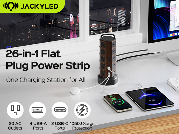jackyled power strip tower