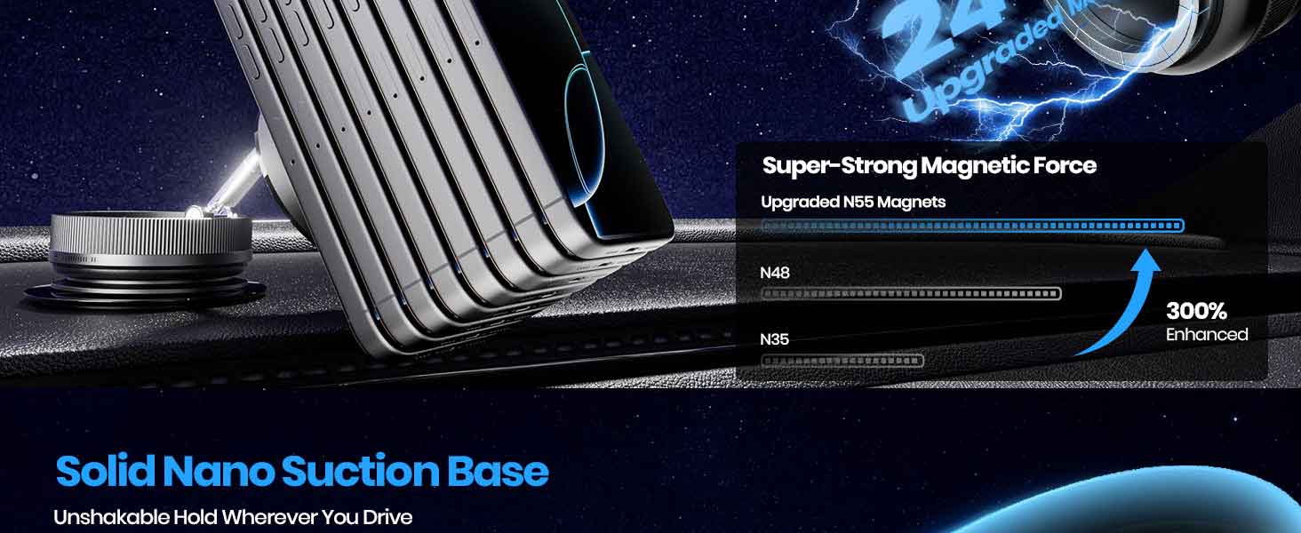 360° adjustable vacuum magnetic phone holder
