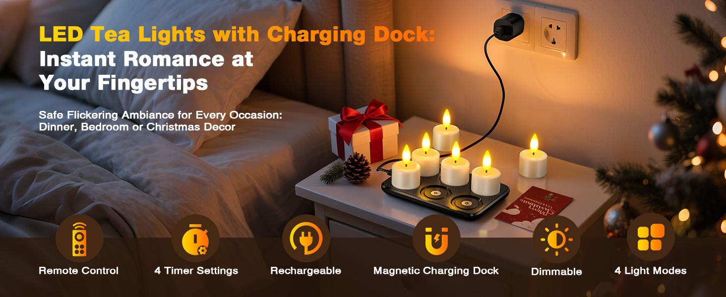 rechargeable tea lights candles with remote halloween decor