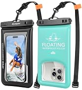 Waterproof Phone Pouch Floating 2 Pack, IP68 Waterproof Phone Case with Lanyard for iPhone 17 16 ...