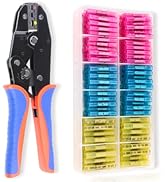 HKS Crimping Tool for Heat Shrink Connectors with 180PCS Marine Grade Heat Shrink Butt Connectors...