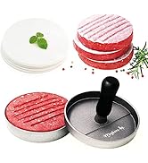 Meykers Burger Press 100 Patty Papers Set | Non-Stick Hamburger Press Patty Maker Mold with Wax P...