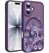Fsoole Magnetic for iPhone 17 Case [Compatible with MagSafe] Pretty Oil Painting Floral Flower Pa...