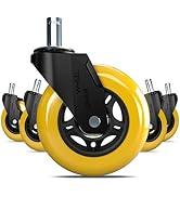 QXYJLCN 3 Inch Office Chair Wheels for Hardwood Floors (5-Pack) - Noise Reducing Non-Marking PU C...