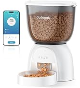 DUDUPET Automatic Cat Feeder 5G WiFi, Automatic Pet Feeder with App Remote Control, 5L Cat Dry Fo...