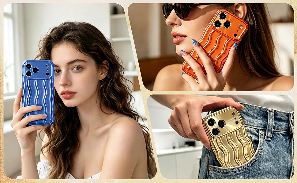 Water Ripple Pattern Curly Wave Frame Soft Phone Case
