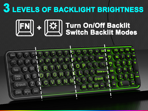 3 Levels Of Backlight Brightness