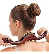 ONUEMP Sandalwood Gua Sha Muscle Scraper Tool with 17 Brass Beads, Wood Therapy Massage Tools Mad...