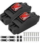 CADUFUELLY 2 Pieces Waterproof Inline Cord Switch AC/DC 12V-250V On/Off Heavy Duty Cord Button Sw...