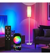 Qaubauyt Smart LED Floor Lamp with APP Control &amp; RGB Colors - Dimmable Standing Lamp for Living R...