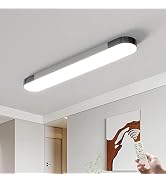 Qcyuui Dimmable LED Ceiling Light Modern Acrylic Linear LED Ceiling Lamp 39.4in Semi Flush Mount ...