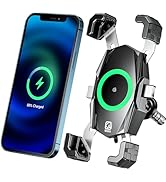 Kewig Motorcycle Fork Stem Phone Mount with Qi 15W Wireless Charger & USB C 20W Fast Charging Por...