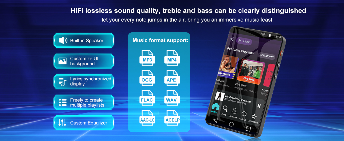 MP3 music player with HiFi speaker