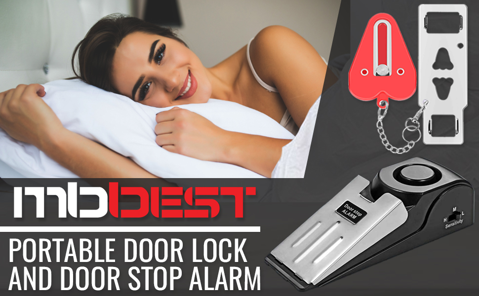 MBBEST portable door lock and door stop alarm