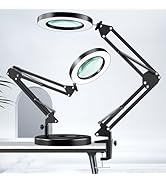 HITTI 10X Magnifying Glass with Light, 1,800 Lumens Stepless Dimmable, 3 Color Modes, 4.2? Real G...