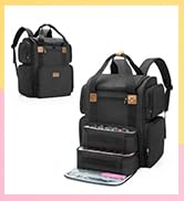 BAFASO Nail Polish Organizer Backpack Holds 70 Bottles and a Nail Lamp, Nail Polish Organizer Cas...