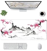 Large Gaming Mouse Pad, XXL Extended Mousepad with Stitched Edges, Non-Slip Base, Water Resist Ke...