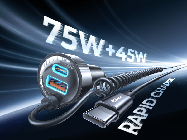 90W Fast Charging Car Charger
