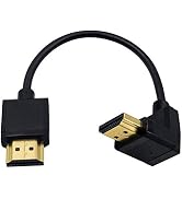 Duttek 4K 90 Degree HDMI Cable 6inch/15cm, Extremely Thin Down Angled HDMI Male to Male Cable for...