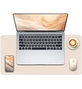 METEOROCK Non-Slip Desk Pad, 24" x 14" Large Mouse Pad, PU Leather Desk Mat with Suede, Laptop De...