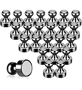 Pack of 24 Black Fridge Magnets Strong Refrigerator Magnets Push Pins Magnets for Whiteboard Offi...