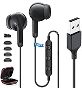 ASKUBSKU USB Headphones with Microphone for PC, USB A Headset for Computer, Wired USBA Earbuds wi...