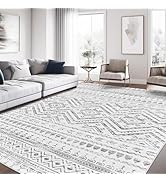 Miukiki 8x10 Area Rug for Living Room Moroccan Washable Rugs Non Slip Indoor Floor Carpet Foldabl...