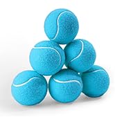 PHOEPET 6-Pack Tennis Balls for Dogs, Bulk Rubber Ball for Fetch Chew Toys Beginner Training Prac...