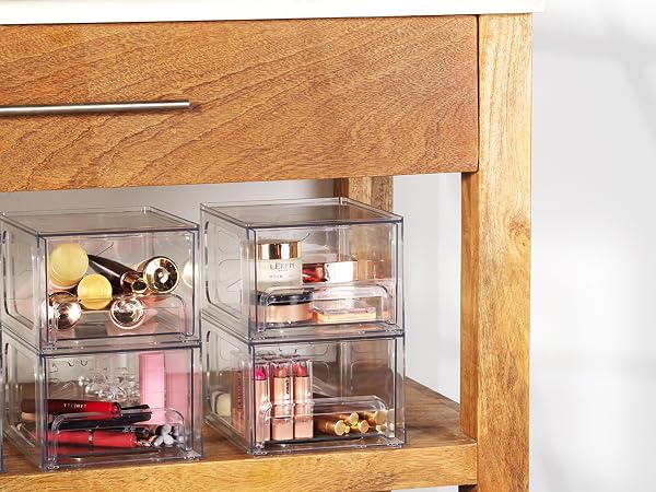 clear cosmetic organizer drawer