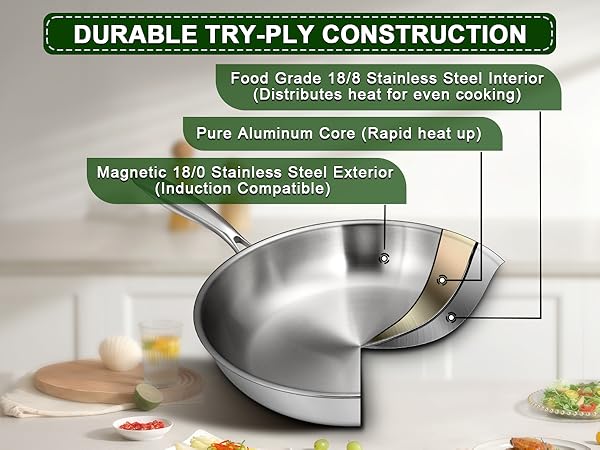 stainless steel saute pan