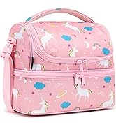 FlowFly Kids Double Decker Cooler Insulated Lunch Bag Large Tote for Boys, Girls, Men, Women, Wit...