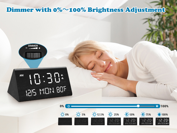 wooden digital clock