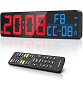 ANJANK 15" Large Gym Timer, LED Digital Wall Clock with Seconds, Timing for Workout, Interval &amp; R...