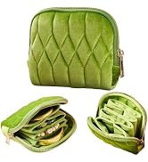 Small Jewelry Travel Case,Mini Travel Jewelry Bag with Zipper,5-Layer Velvet Jewelry Travel Organ...