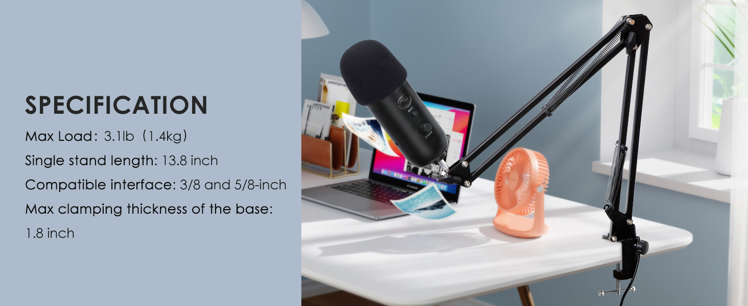 Blue Yeti Boom Arm with Pop Filter 