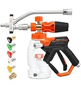 RIDGE WASHER Pressure Washer Gun Foam Cannon with Dual Connector Accessory, Double Tip Attachment...