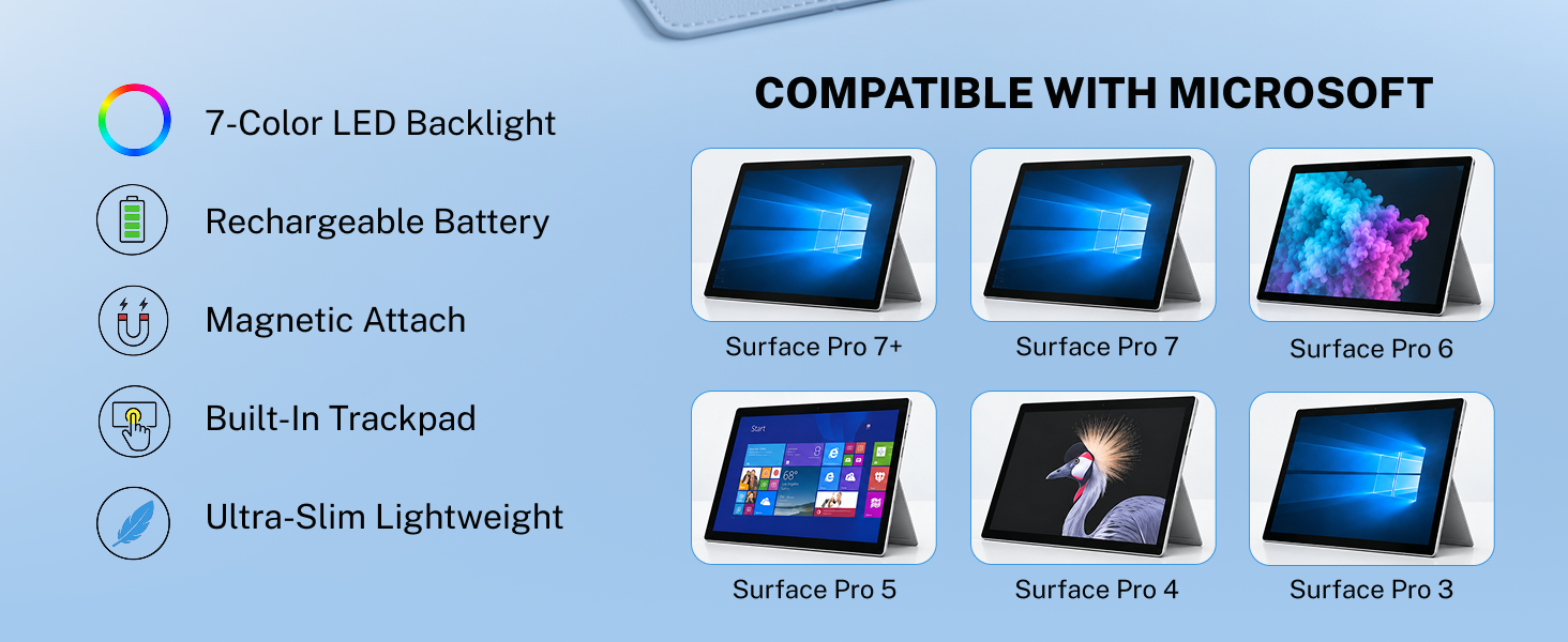 Magnettic attach, built-in trackpad, ultra-slim
