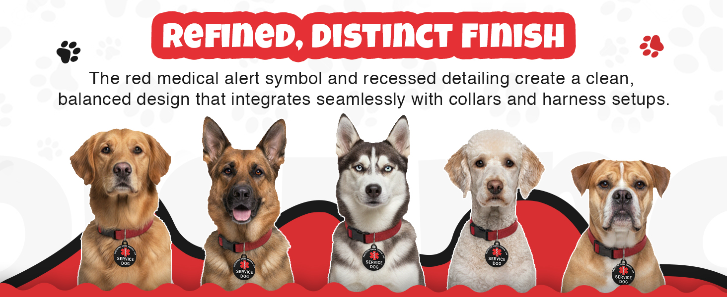 service dog tag with strong lobster clasp secure attachment for dog