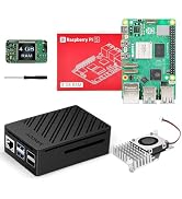 SANOOV Basic Kit for Raspberry Pi 5 4GB RAM with Active Cooler, Rpi 5 4GB Single Board and ABS Ca...