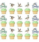Duck Cupcake Toppers, Mallard Duck Cake Picks for Baby Shower, Welcome Baby Boy Toothpicks, It'a ...