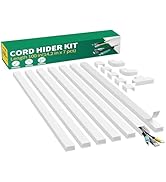 Delamu Cord Hider, 100in Self-Adhesive Cord Cover Kit for Wall Mounted TV, Paintable Wire Hider, ...
