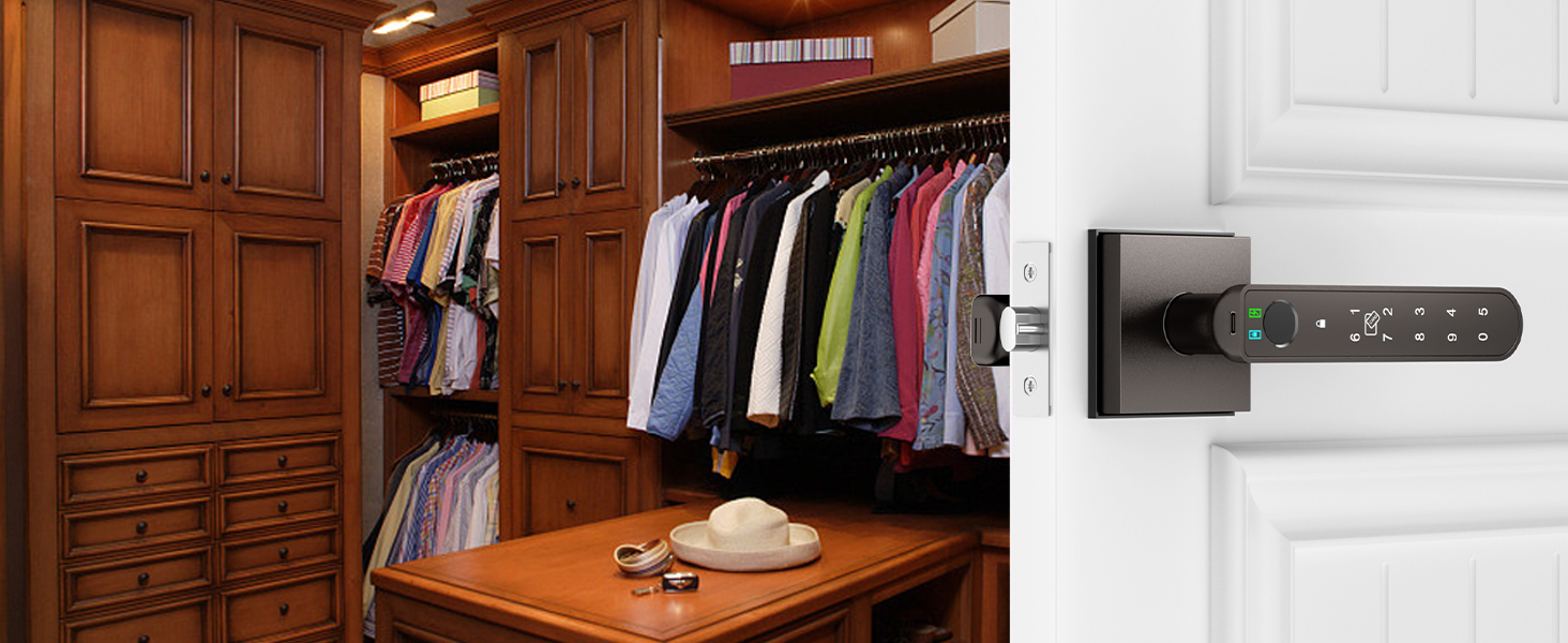 Closet Door Lock grey