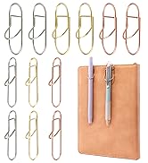GAUENEEN 12 Pcs Metal Pen Clips, Colorful Pen Holder Clips for Notebook Journal and Book, Paper C...