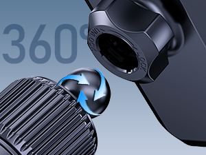 Close-up of a black spherical camera or sensor with '360°' text, showing intricate lens details and a reflective surface.
