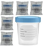 Sterile Specimen Cups Individually Bagged with Lids [5 Count] 4 oz Clear Urine Collection Cup wit...