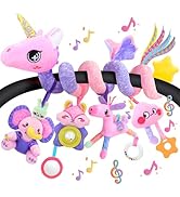 Zendstanding Musical Car Seat Toy for Babies 0-12 Months Girl, 5-in-1 Sensory Activity Hanging To...