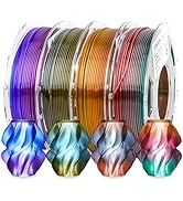 AMOLEN 3D Printer Filament Bundle, PLA Filament 1.75mm Transparent Multicolor, with Light Transmi...