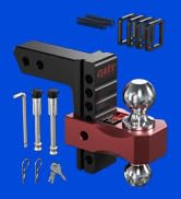 Orion Motor Tech Adjustable Trailer Hitch for 2 in. Receiver, Dual-Ball Mount Tow Hitch with 6" D...